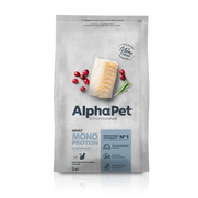 Фото AlphaPet MONOPROTEIN сухой корм для взрослых кошек из белой рыбы